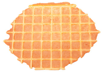 Homemade waffle isolated on white