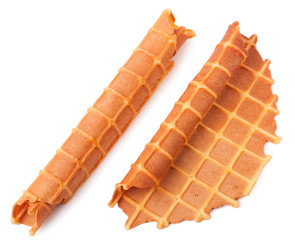 Homemade waffle isolated on white