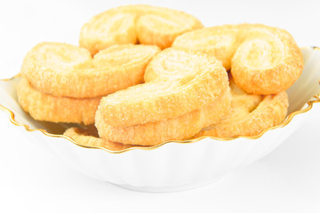 Sugar Puff Cookies on Plate.
