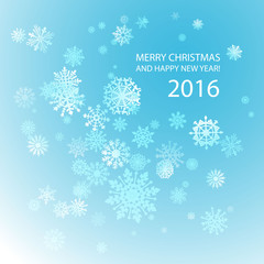 cute Merry Christmas and happy new year card 2016