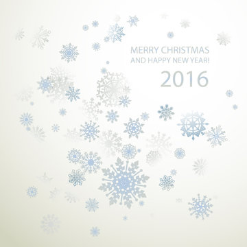 cute Merry Christmas and happy new year card 2016