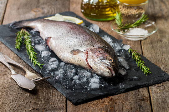 fresh trout with rosemary and lemon