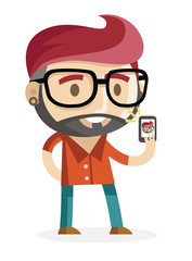 hombre joven tomándose fotografías con su teléfono 