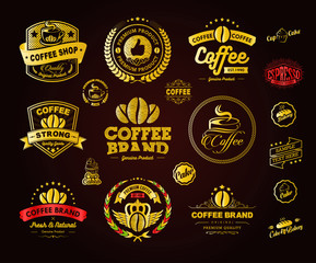 Set of vintage retro coffee labels and badges, Vintage coffee house badges vector, Vintage coffee badges and labels Vector, Vintage and Retro Labels and Badges