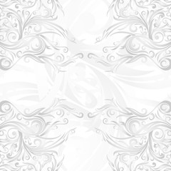 Silver and White Batik Abstract Pattern