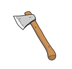 Wooden Axe, a hand drawn vector illustration of a wooden axe.