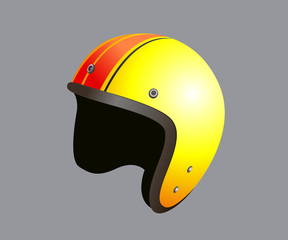 Yellow motorbike helmet