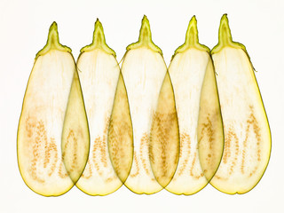 .Eggplant slim slices texture