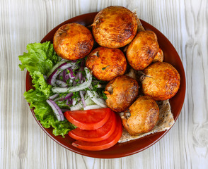 Grilled champignons