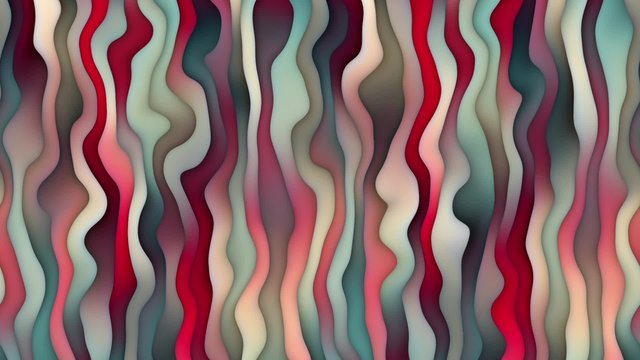 Looping Animation of Flowing Blue and Red Blurry Gradient Wavy Distorted Vertical Lines. Width can be seamlessly motion tiled. Abstract Fluid Background Loop.