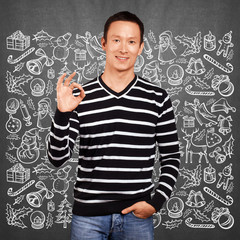 Man Looking For Christmas Gifts