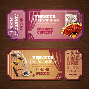 Theatre Tickets Banners Set