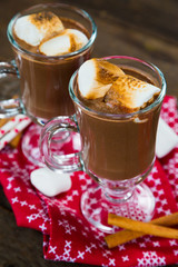 Hot chocolate with roasted marshmallows