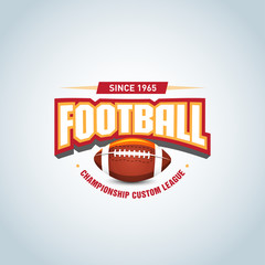 American football logo template, badge, t-shirt, label, emblem. Football logotype. Vector illustration.