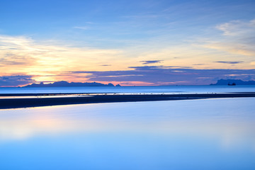 Sunset dramatic colorful tropical sea sky and cloud background,L