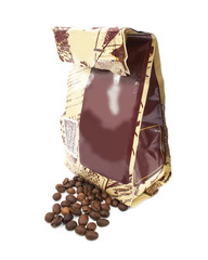 package with a black natural coffee beans