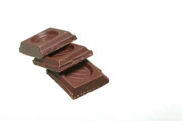 ounce of chocolate isolated on white background