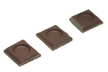 ounce of chocolate isolated on white background