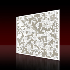 Wand mit weißem unfertigem Puzzle