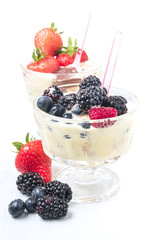 vanilla ice cream with berries