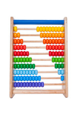 wooden abacus on white background