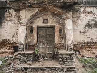 ruins with old door