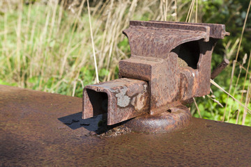 old rusty vise