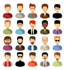 Set of flat icons set with men. vector illustration