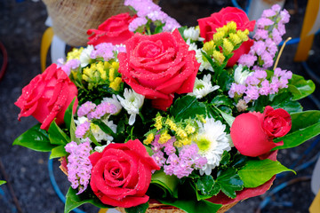 Bouquet of roses sold in the market
