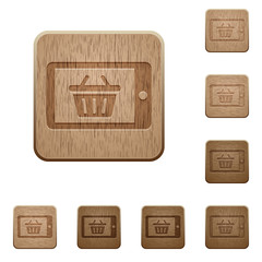 Mobile shopping wooden buttons