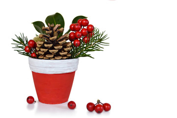  Natural Christmas decoration isolated on white background