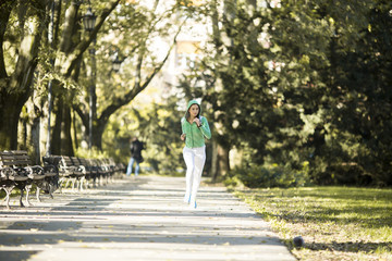 Young woman running in the park