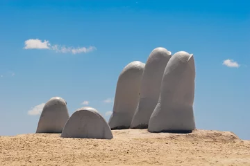 Stoff pro Meter Südamerika Hand sculpture, Punta del Este Uruguay