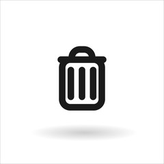 black trash can line vector icon