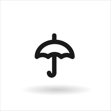 black line vector umbrella icon