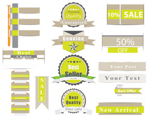 set of premium quality commercial labels and badges
