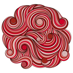 Circle wave ornament, ornamental round lace design