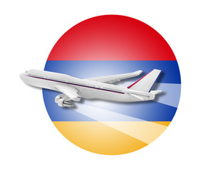 Plane and Armenia flag.