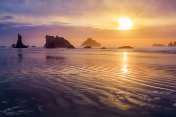 Fototapeta na wymiar Bandon beach sunset