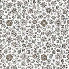 Vector seamless floral pattern with flowers and leaves