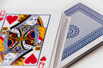 playing card close up on a white background 
