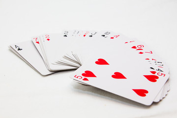 Obraz premium playing card close up on a white background 