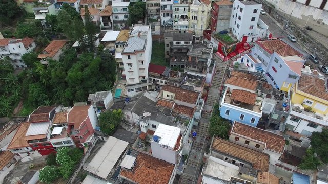 Aerial View of Stairway Selaron, Rio de Janeiro, Brazil
