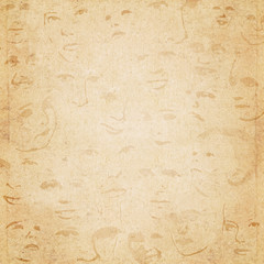 Paper Texture Background Scrapbooking with painted by faces 