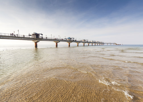 Long pier in Miedzyzdroje, Poland. 