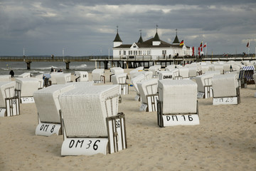 Germany Usedom Beach in Ahlbeck Autumn