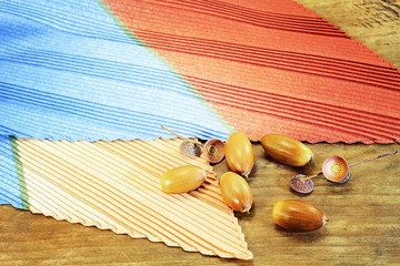 Scarf and acorns