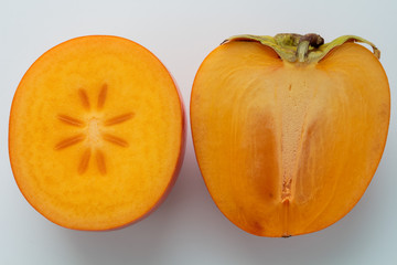 Persimmon, Kaki on white background