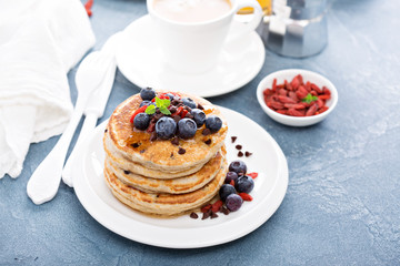 Fluffy chocolate chip pancakes 
