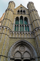 Gothic facade of the Church of Our Lady, Bruges, Belgium 1